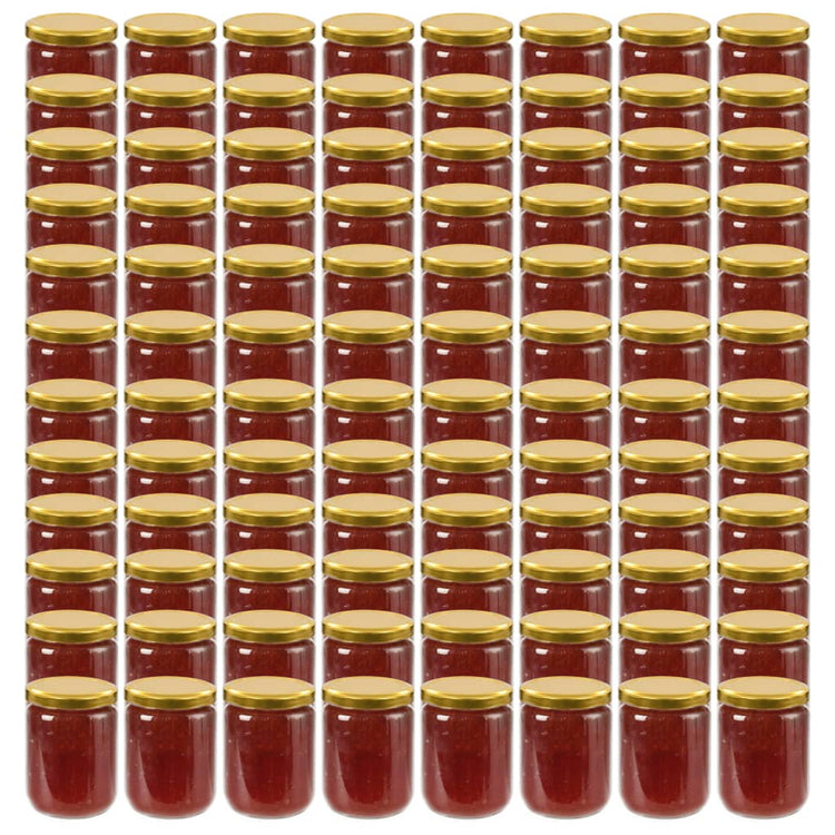 Vidaxl Jams Jars avec couvercles colorants en or 96 st 230 ml de verre