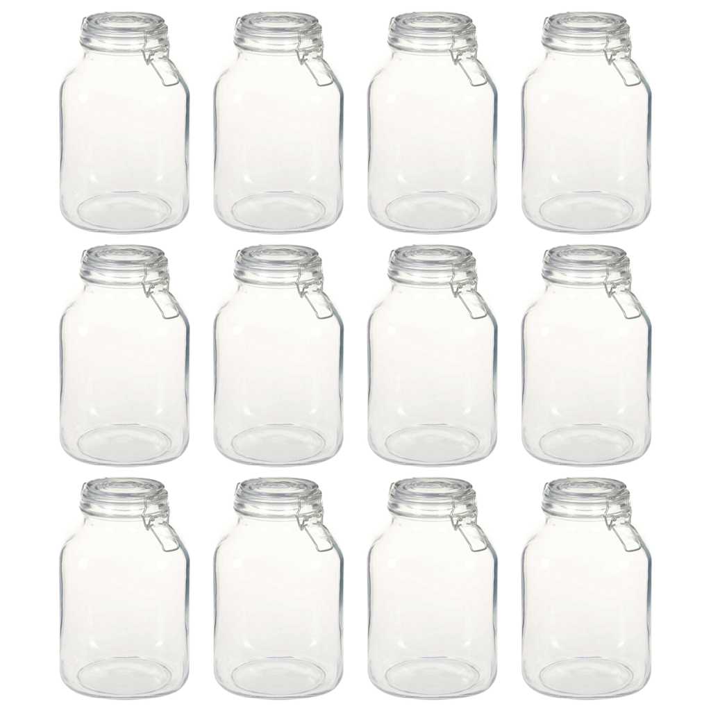 Bocaux Vidaxl avec fermeture 12 pcs 3 l verre