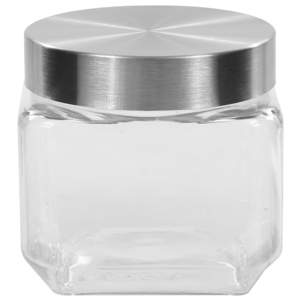 Pots de stockage Vidaxl avec couvercle de couleur argentée 6 st 800 ml