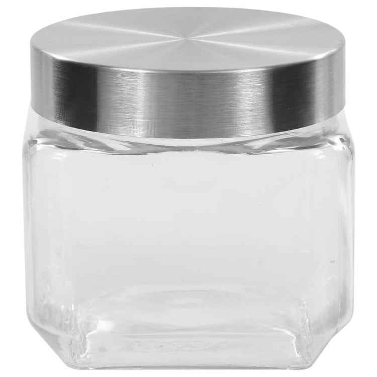 Pots de stockage Vidaxl avec couvercle de couleur argentée 6 st 800 ml