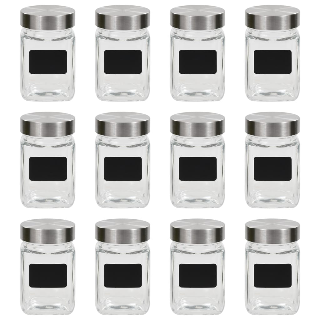 Pots de stockage Vidaxl avec autocollants 12 ST 300 ml