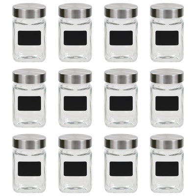 Pots de stockage Vidaxl avec autocollants 12 ST 300 ml