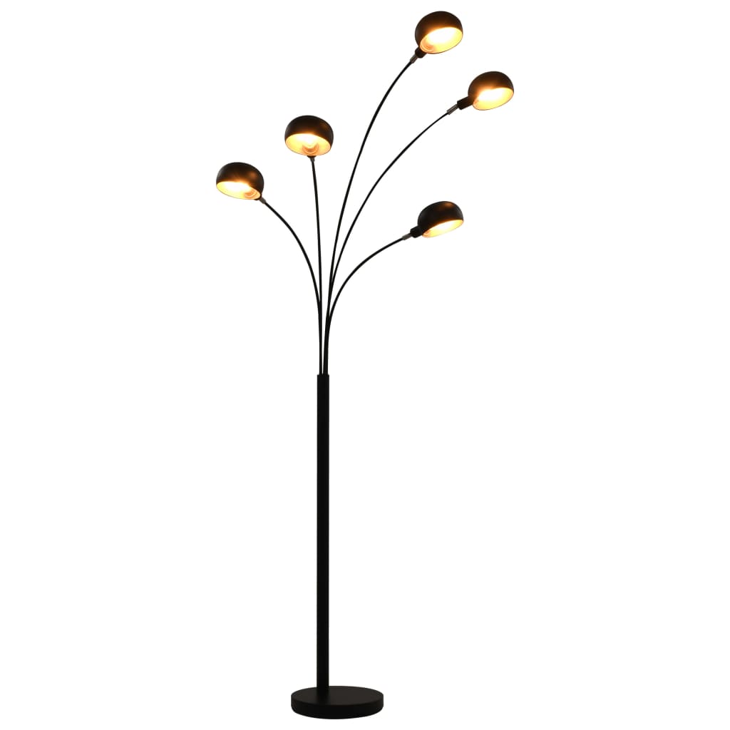 Lampe vidaxl debout 5xe14 200 cm noir et or