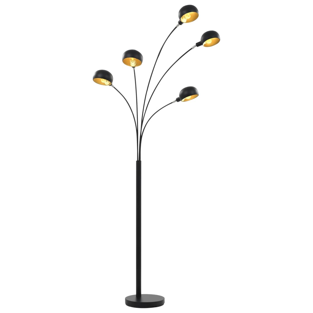 Lampe vidaxl debout 5xe14 200 cm noir et or