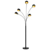 Lampe vidaxl debout 5xe14 200 cm noir et or