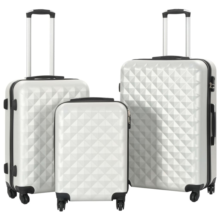 Vidaxl en 3 parties bagages durs ensembles clairs en argent coloré