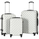 Vidaxl en 3 parties bagages durs ensembles clairs en argent coloré