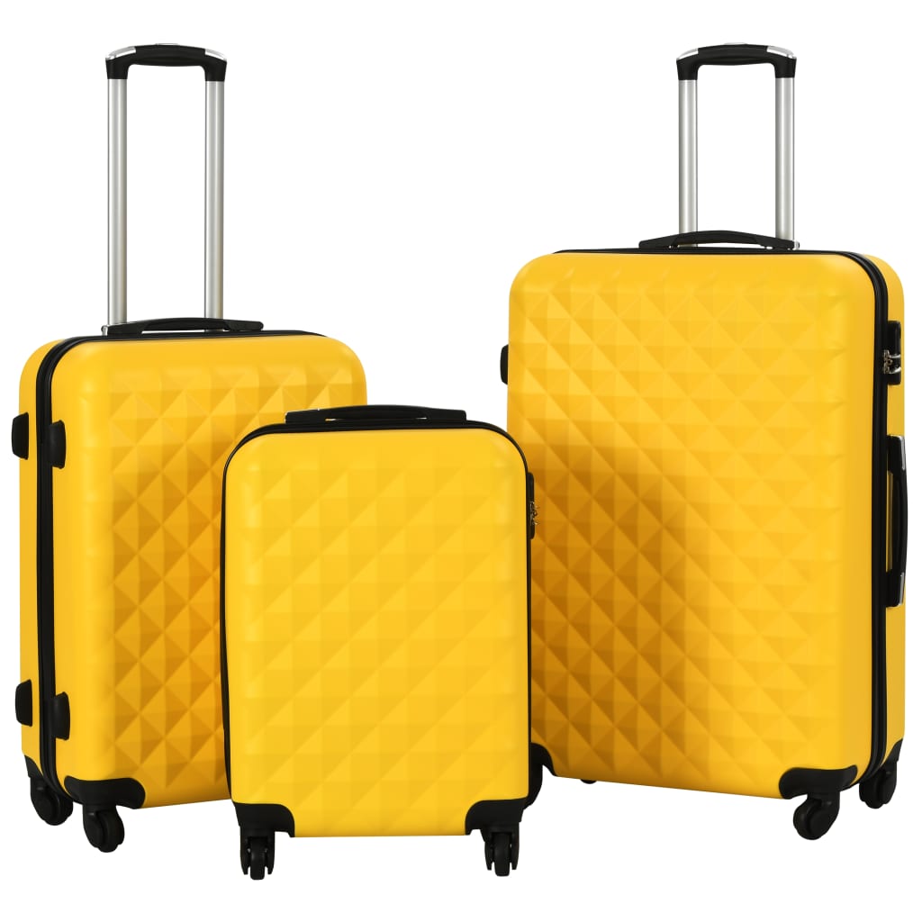 Vidaxl ensemble de valises rigides 3 pièces abs jaune