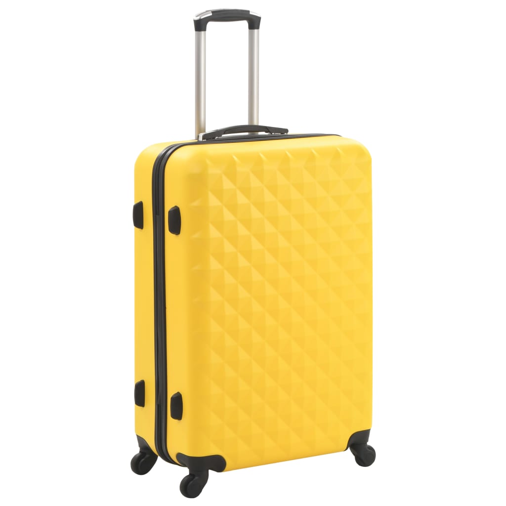Vidaxl ensemble de valises rigides 3 pièces abs jaune