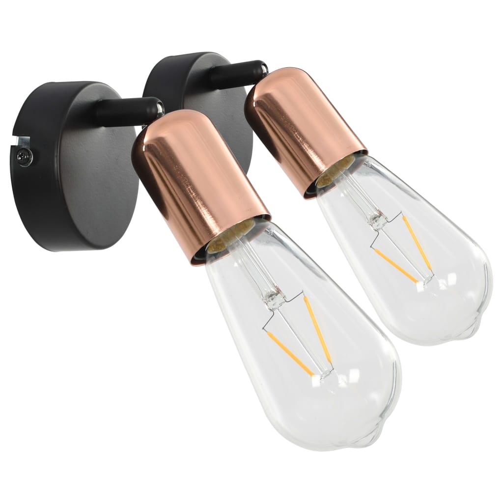 Vidaxl Spotlights 2 St E27 Black and Copper