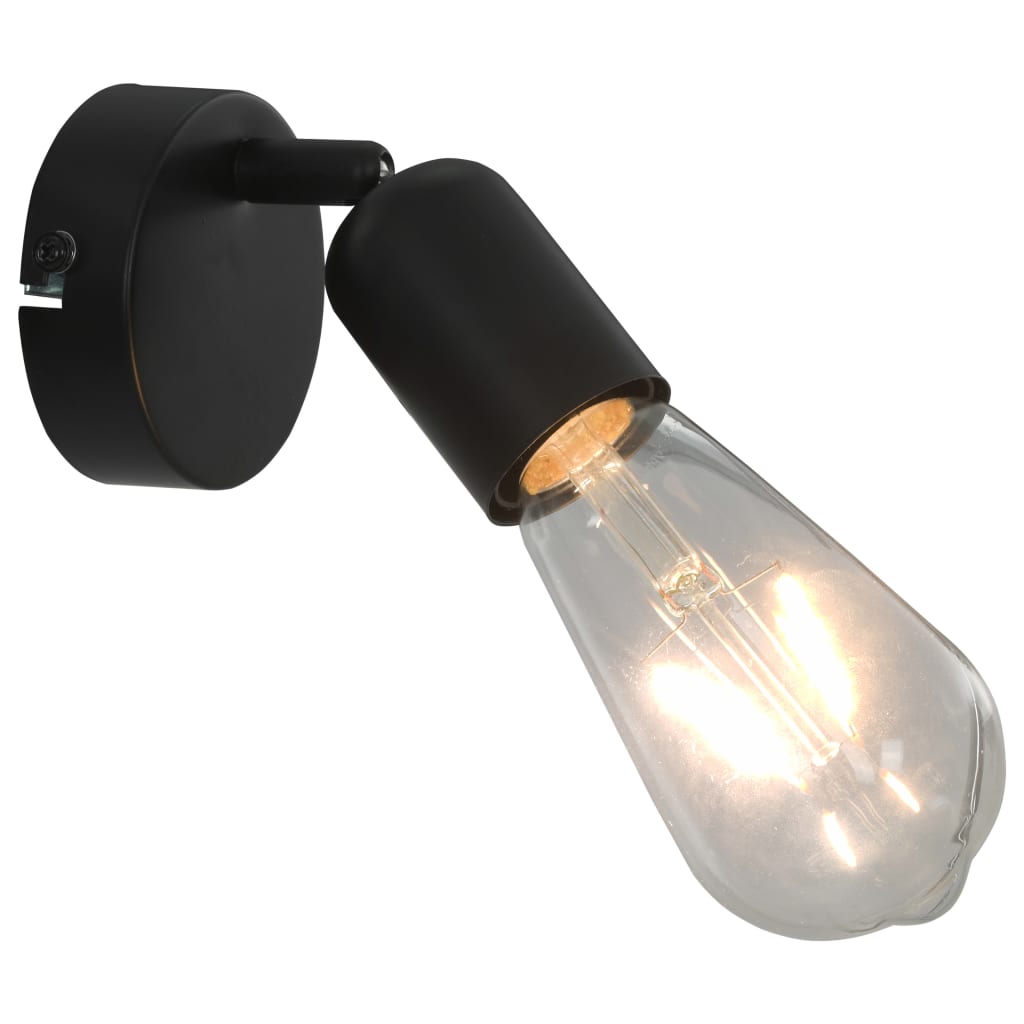 Vidaxl Spotlights 2 ST avec filament Pears 2 W e27 noir