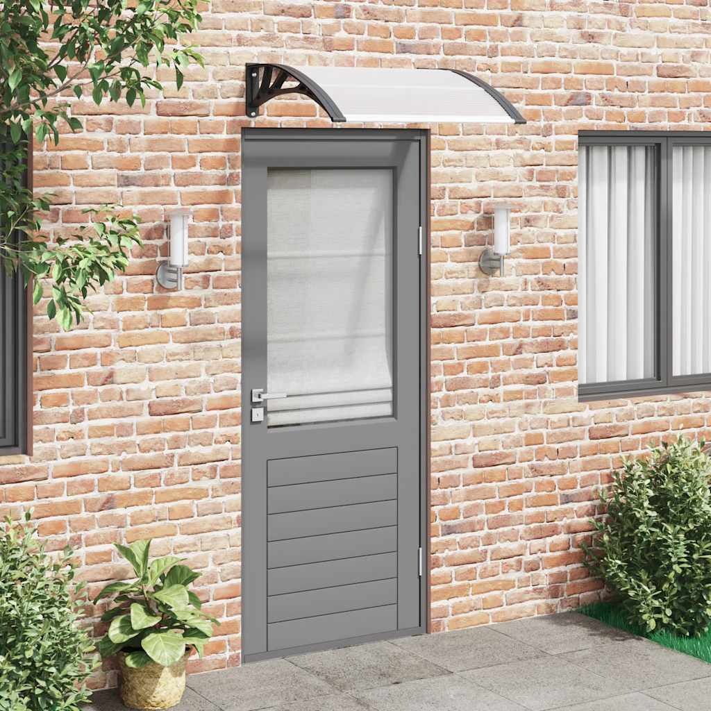 Vidaxl Door auvent 200x75 cm pc noir et transparent