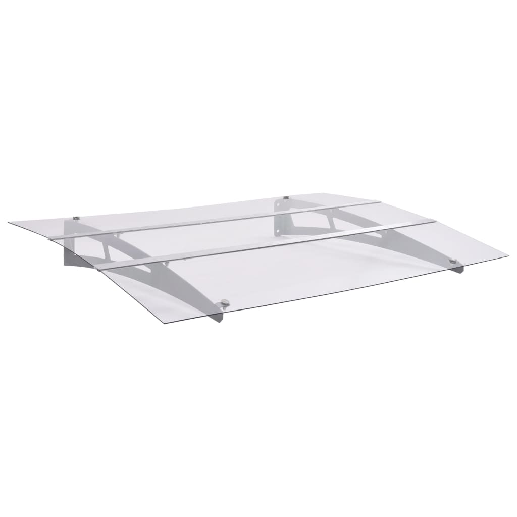 Vidaxl Door auvent 120x90 cm en polycarbonate argent et transparent