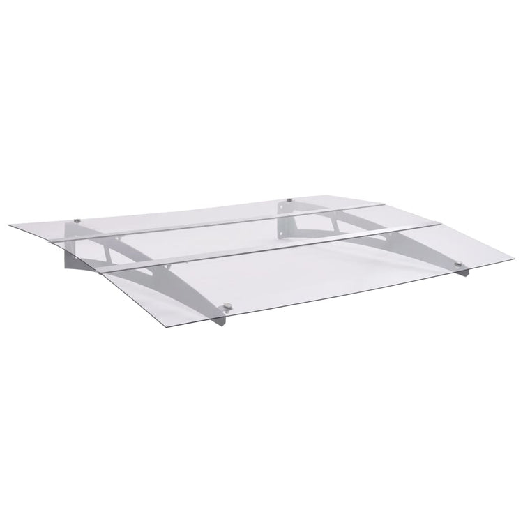 Vidaxl Door auvent 120x90 cm en polycarbonate argent et transparent