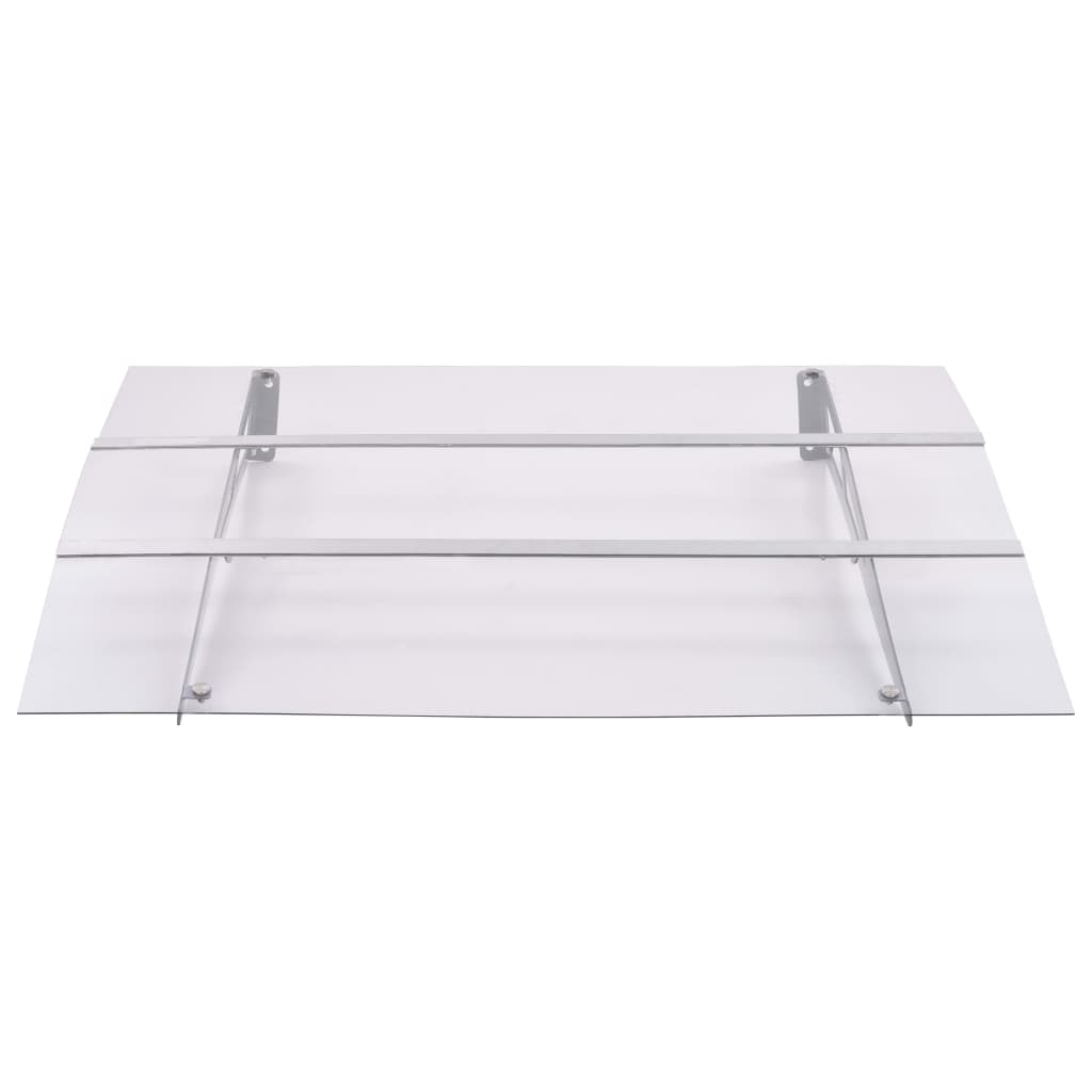 Vidaxl Door auvent 120x90 cm en polycarbonate argent et transparent