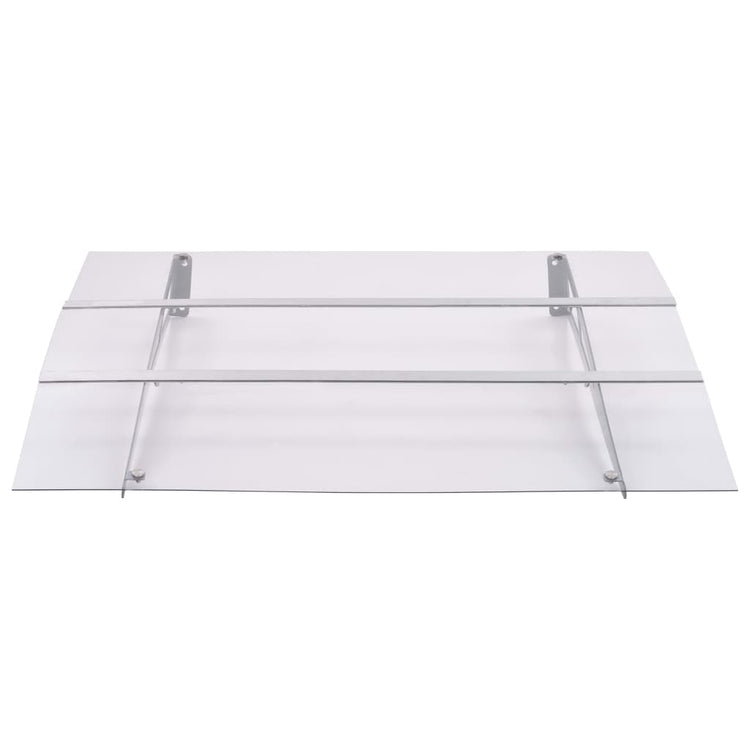 Vidaxl Door auvent 120x90 cm en polycarbonate argent et transparent