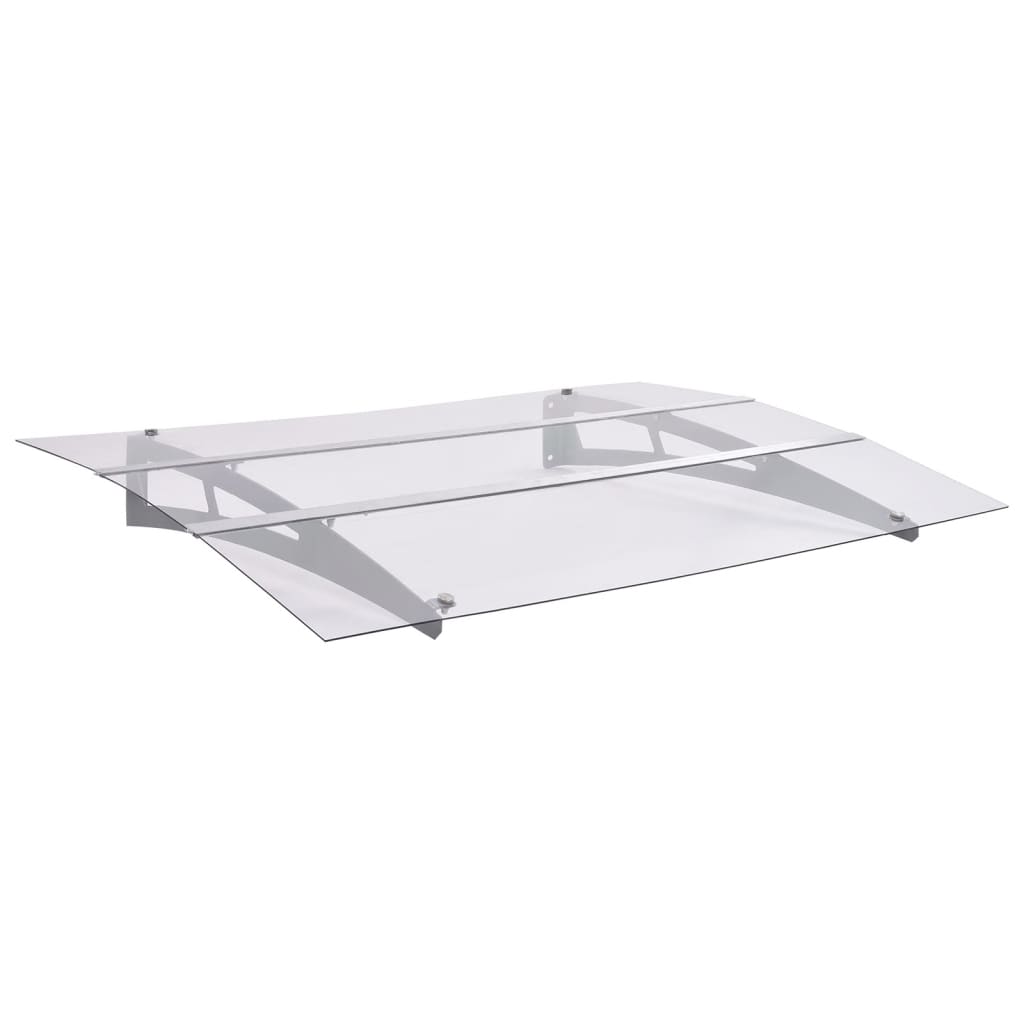 Auvent de porte Vidaxx 150x90 cm pet argenté et transparent