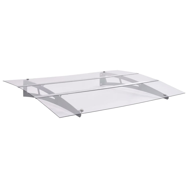 Auvent de porte Vidaxx 150x90 cm pet argenté et transparent