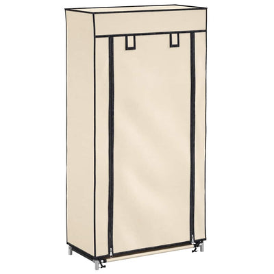 Armoire à chaussures Vidaxl avec couvercle 58x28x106 cm Crème en tissu
