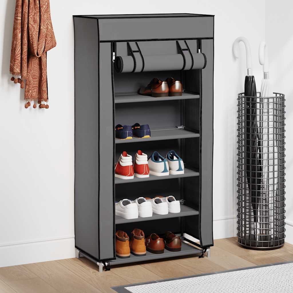 Armoire à chaussures Vidaxl avec couvercle 58x28x106 cm Gray