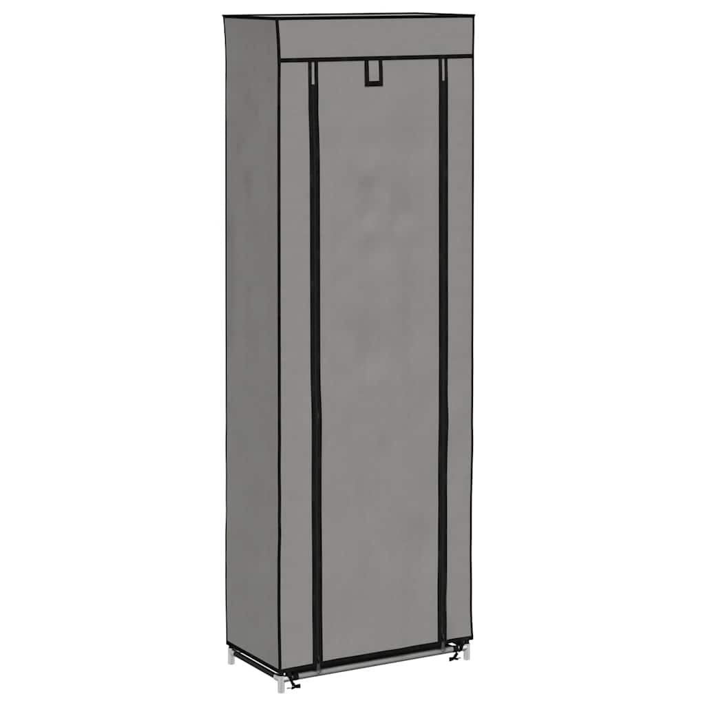 Armoire à chaussures Vidaxl avec couvercle 57x29x162 cm Gray