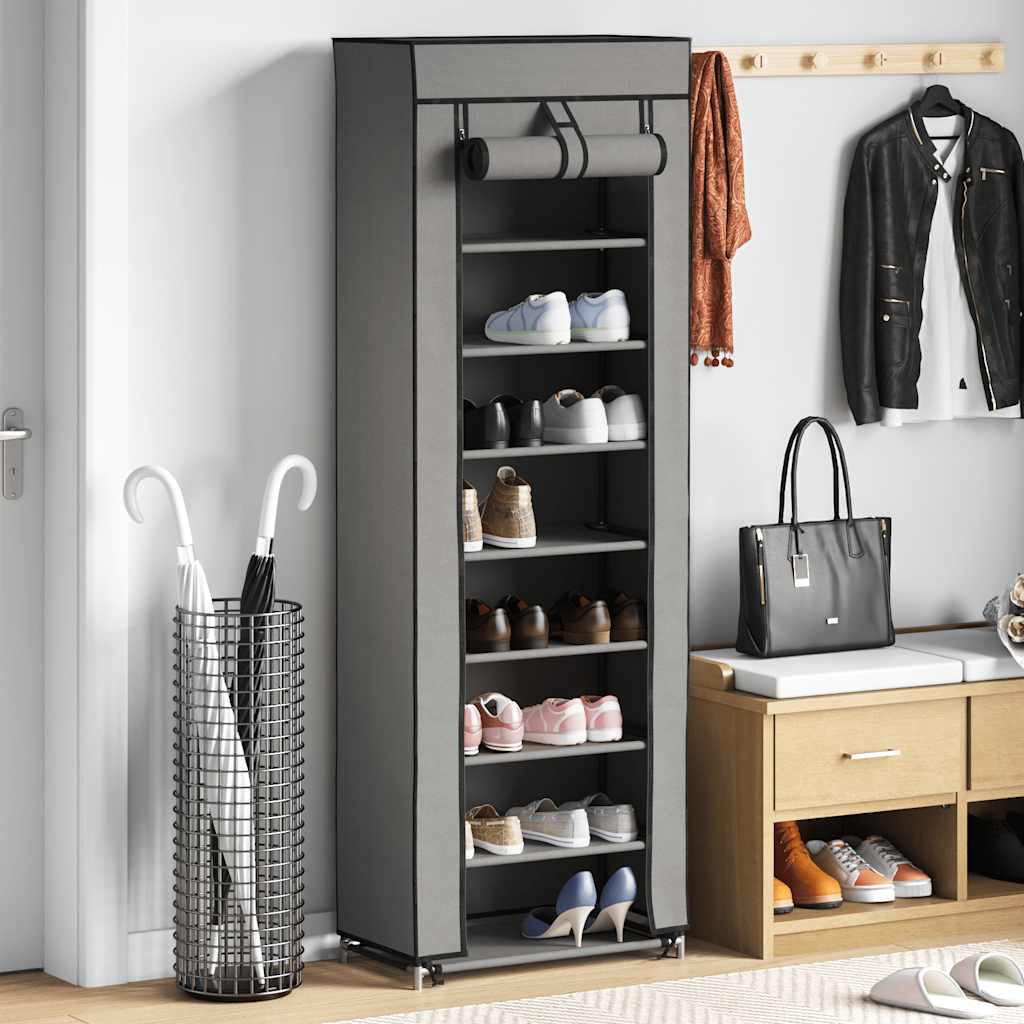 Armoire à chaussures Vidaxl avec couvercle 57x29x162 cm Gray