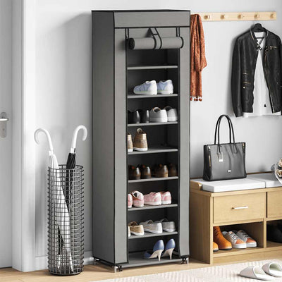 Armoire à chaussures Vidaxl avec couvercle 57x29x162 cm Gray