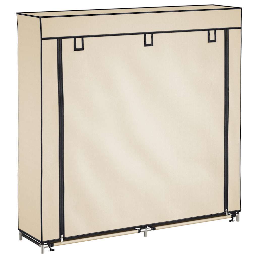 Armoire à chaussures Vidaxl avec couvercle 115x28x110 cm Crème en tissu