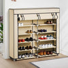 Armoire à chaussures Vidaxl avec couvercle 115x28x110 cm Crème en tissu