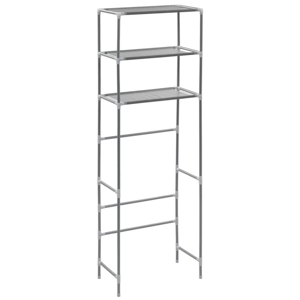 Rack de rangement Vidaxl pour à l'étage à 3 couches 53x28x169 cm de couleur argentée