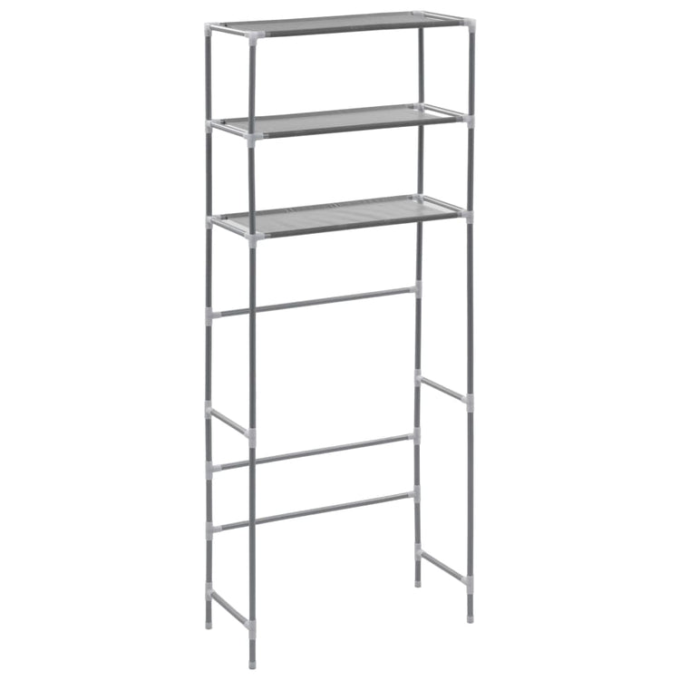 Rack de stockage Vidaxl pour la machine à laver Boven 3 couches 69x28x169 cm argent