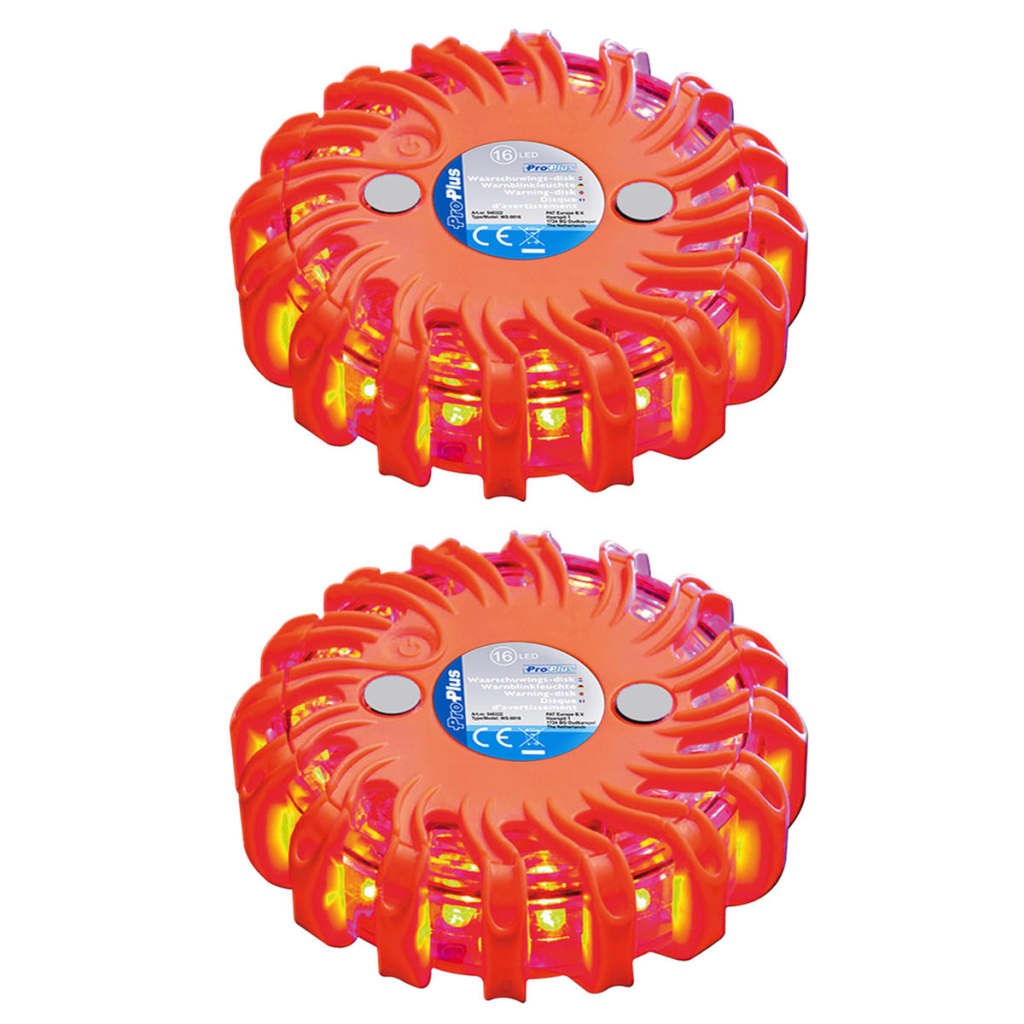 Disques d'avertissement de proplus avec 16 LED 2 St Orange