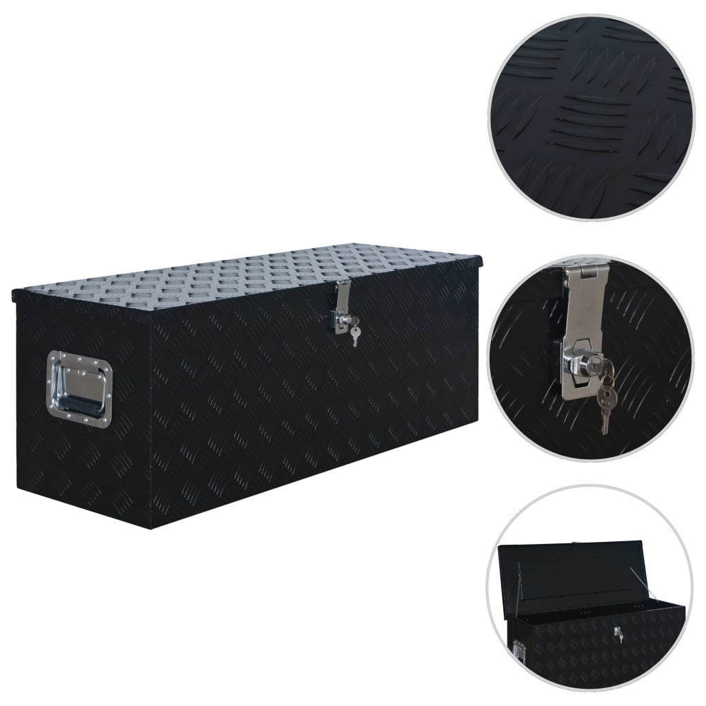 Vidaxl Aluminium Box 1085x370x400 mm noir