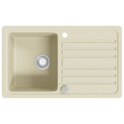 Vidaxl lavabo bol simple de beige de granit