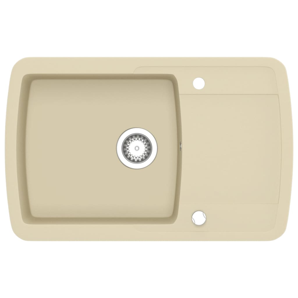Vidaxl lavabo bol simple de beige de granit