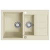Vidaxl puits doubles bacs beige granit