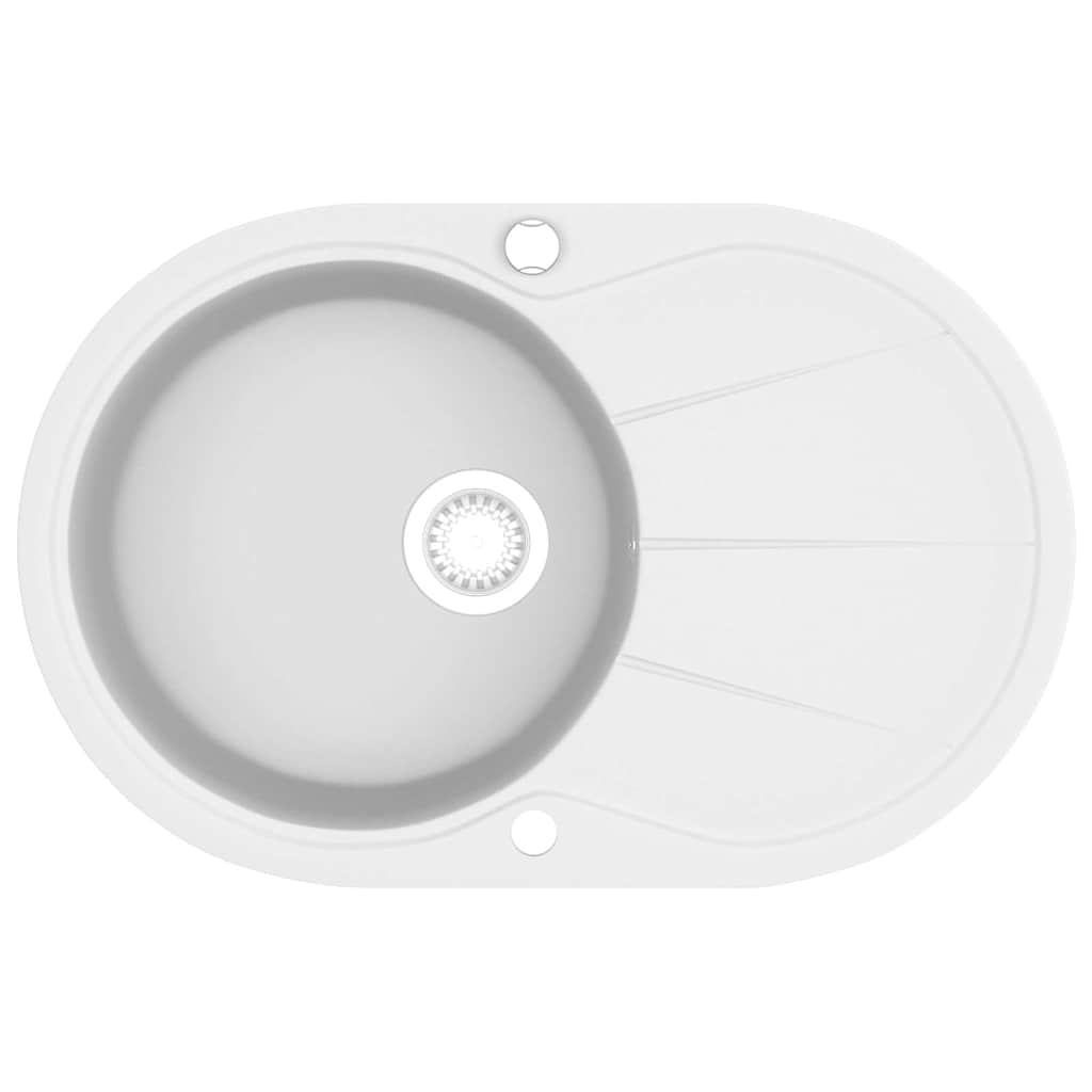 Vidaxl pair simple bol de granit ovale blanc