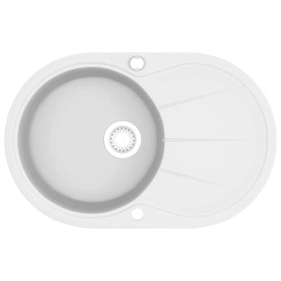Vidaxl pair simple bol de granit ovale blanc