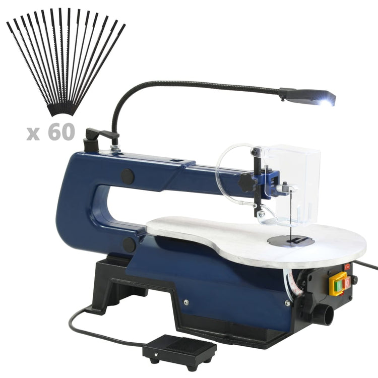 Vidaxl Miggull Saw Machine électrique avec pédale de pied et lumière LED 125 W