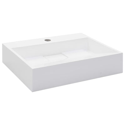 Vidaxl Washbasin 50x38x13 cm en marbre minéral moulé moulé blanc