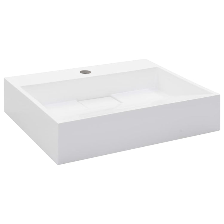Vidaxl Washbasin 50x38x13 cm en marbre minéral moulé moulé blanc