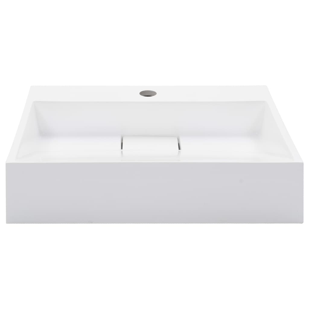 Vidaxl Washbasin 50x38x13 cm en marbre minéral moulé moulé blanc