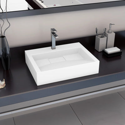 Vidaxl Washbasin 60x38x11 cm en marbre minéral moulé moulé blanc