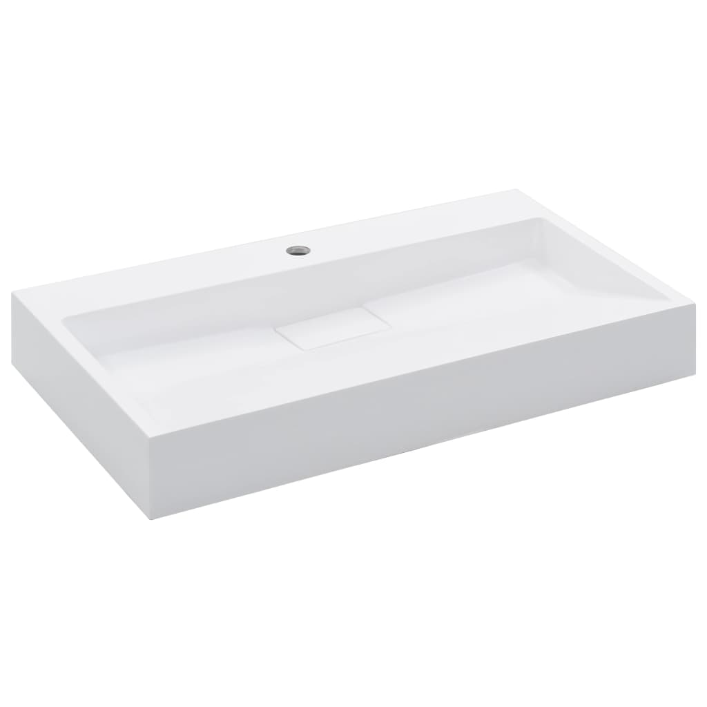 Vidaxl Washbasin 80x46x11 cm en marbre minéral moulé moulé blanc