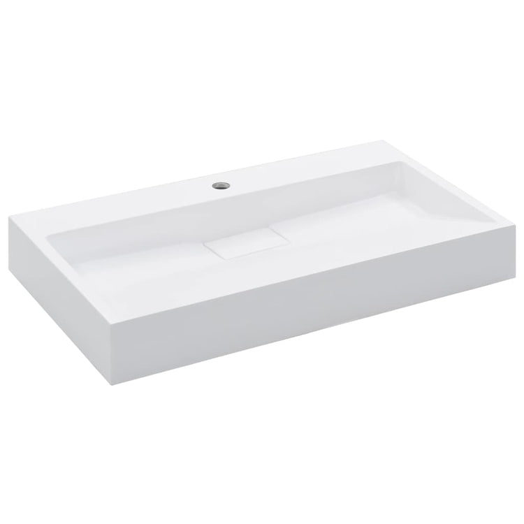 Vidaxl Washbasin 80x46x11 cm en marbre minéral moulé moulé blanc