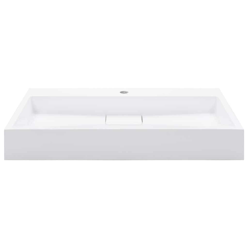 Vidaxl Washbasin 80x46x11 cm en marbre minéral moulé moulé blanc