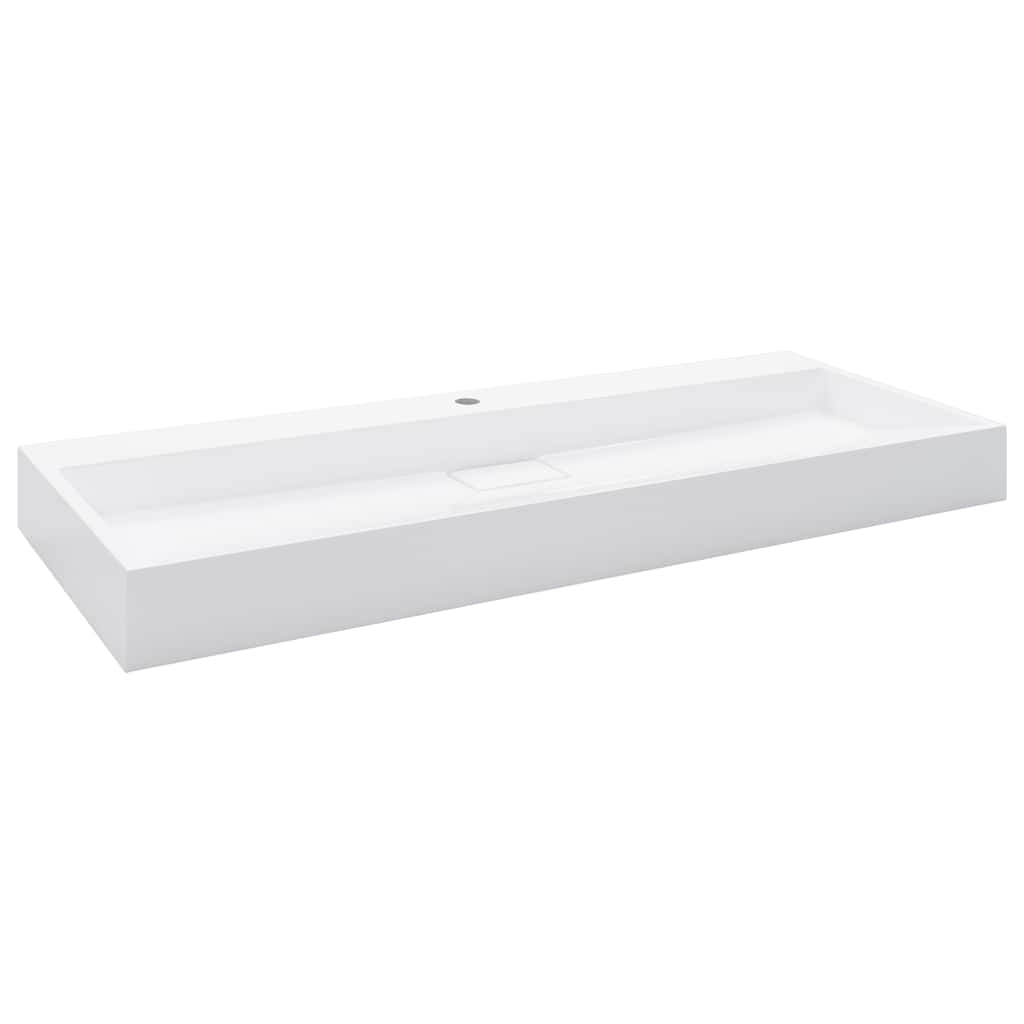 Vidaxl Washbasin 120x46x11 cm en marbre minéral moulé moulé blanc