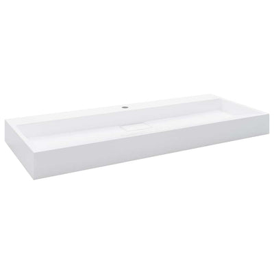 Vidaxl Washbasin 120x46x11 cm en marbre minéral moulé moulé blanc