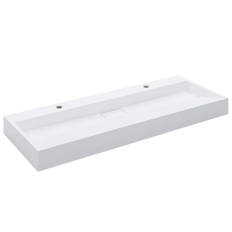 Vidaxl Washbasin 120x46x11 cm en marbre minéral moulé moulé blanc