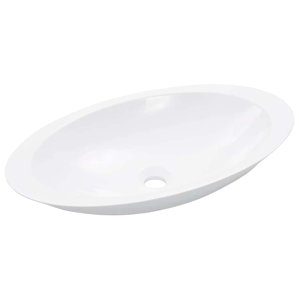 Vidaxl Washbasin 59.3x35.1x10.7 cm en marbre minéral moulé moulé blanc